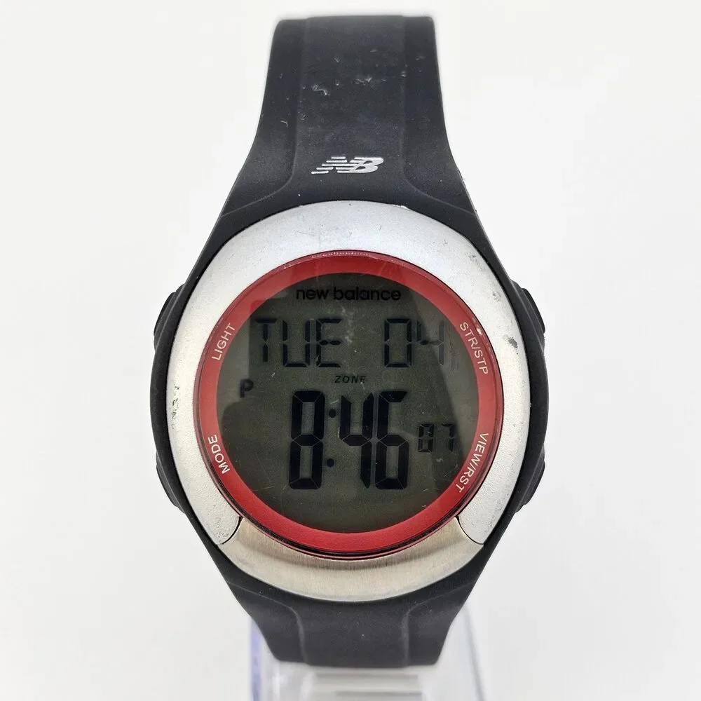 New Balance Duo‎ Sport Men's Digital Watch 40MM Black Plastic Bands New Battery